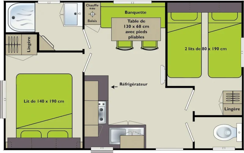 C- Mobil-Home Adriatique 2 Chambres