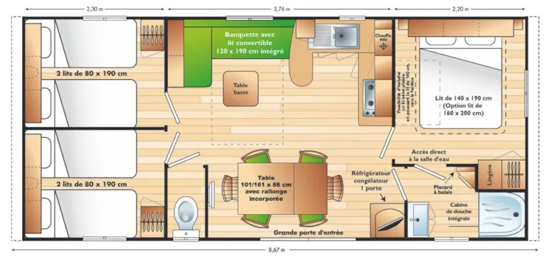 C- Mobil-Home Baltique 3 Chambres