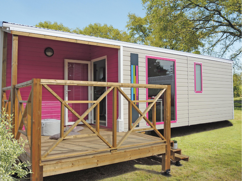 Stacaravan met geïntegreerd terras 2 slaapkamers 23 m²