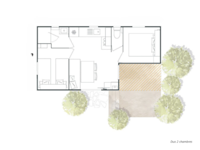 Mobil home 2 bedrooms and sheltered terrace 23 m² — 7