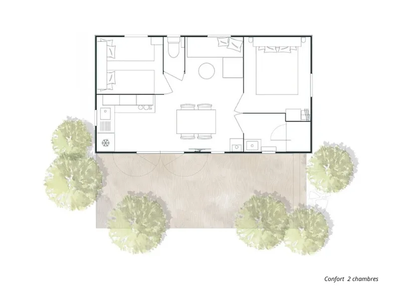 Mobil-Home Confort 31M² 2 Chambres (Option Clim)