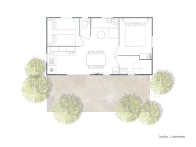 Mobile-home 2 bedrooms 31m² confort (Air Conditioning Option) — 7