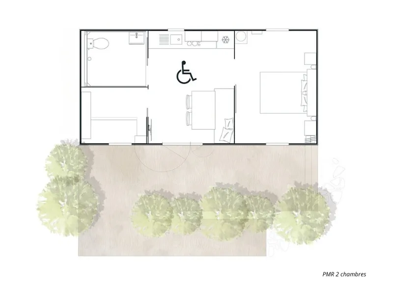 Mobile-Home 2 Chambres 31M² Pmr (Personne À Mobilité Réduite + Option Clim)