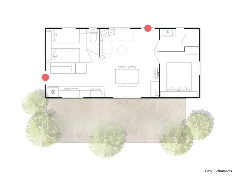 Mobil-Home Cosy 33M² 2 Chambres (Option Clim)