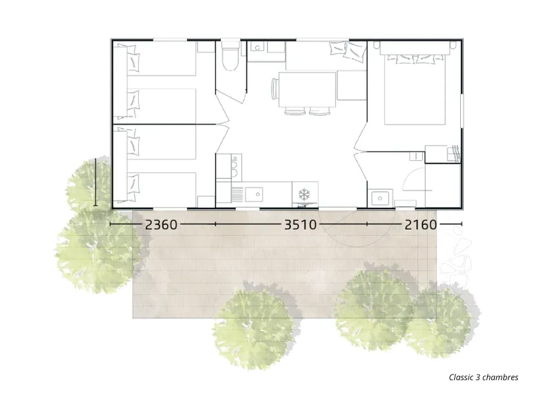Mobil Home Classic 31 M² 3 Chambres