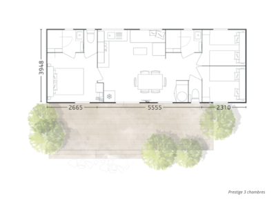 Mobil home Prestige 3 bedrooms 36 m² 2 bathrooms (Air Conditioning) — 9