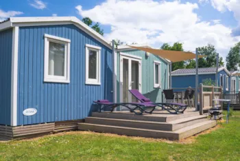 Mietunterkunft - Mobilheim Comfort 31M²| 3 Schlafzimmer |Klimaanlage|Tv|Balkonterrasse - Camping Marvilla Parks - Domaine de la Brèche
