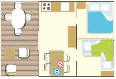 WOODY LODGE 2B. – 6 PERS. - Air conditioning