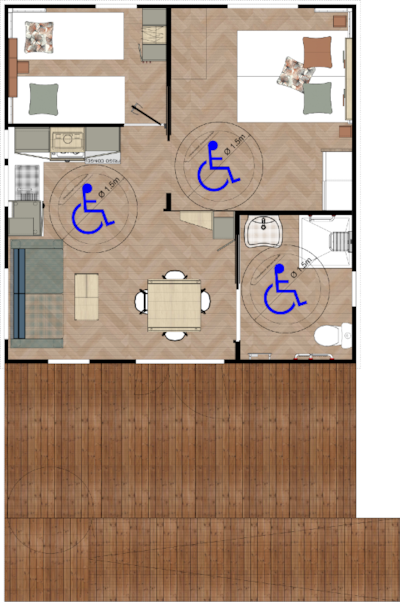 COTTAGE FOR PERSONS WITH REDUCED MOBILITY – 4 PERS.