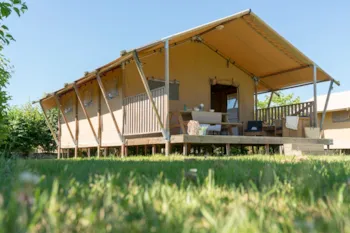 Mietunterkunft - Woody Lodge, Mit Klimaanlage - 3 Schlafzimmer - Camping Village de La Guyonnière