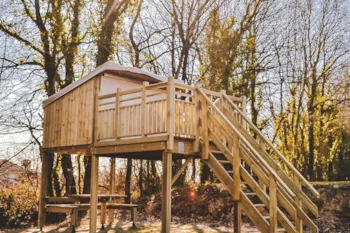 Stellplatz - Vélocabane + 2 Fahrräder - Camping Village de La Guyonnière