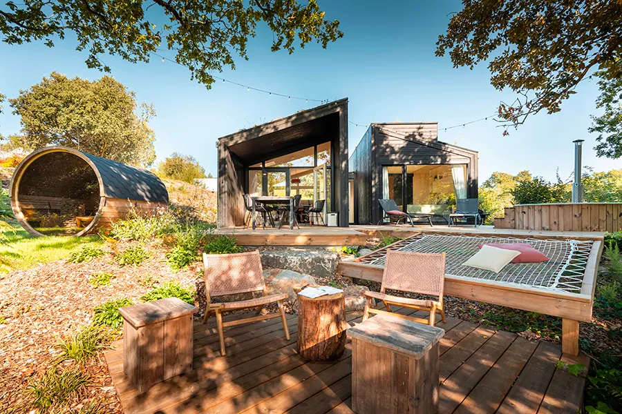 Location - Wild Spirit 2 Chambres - 60M² - Tv -Clim - Lv - Sh + Sauna + Bain Nordique - Camping Village de La Guyonnière