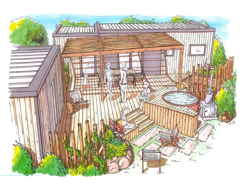 Location - Cottage Premium Duo - 8 Pers. - Climatisé - Camping Village de La Guyonnière