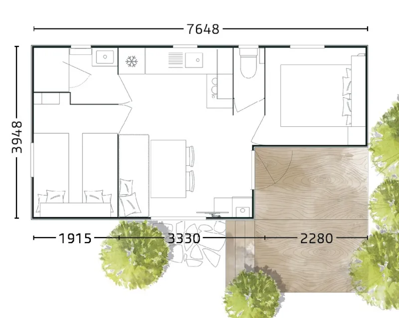 Cottage Grand Confort 3/4Pers 29M² (2 Chambres) - Tv