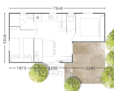 Grand Comfort Cottage 3/4pers 29m² (2 bedrooms) - TV — 5
