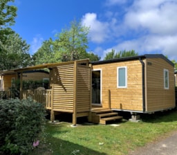 Accommodation - Cottage Confort 28M² (2 Bedrooms) + Covered Terrace + Tv + Bed Linen - Flower Camping Le Petit Paris