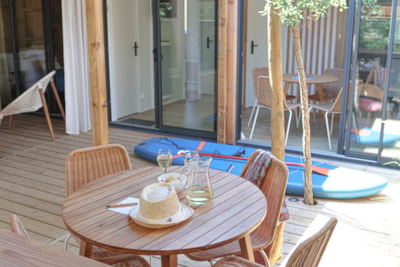 Cabin Spa Premium 33m² (2 bd) + covered terrace + TV + DW + AC + Plancha + Bed Linen + Towels