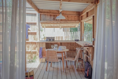 Cabin Spa Premium 33m² (2 bd) + covered terrace + TV + DW + AC + Plancha + Bed Linen + Towels