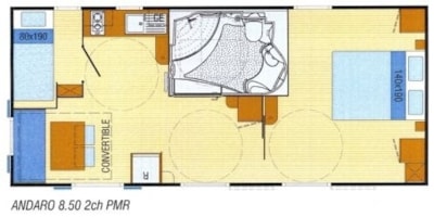 2-bedroom ECO mobile home adapted for people with reduced mobility, sleeps 4