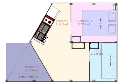 Tent SAHARI 2 bedrooms 17m2
