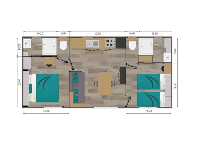 Mh 2 Ch 2 Sdb Premium 4/6 Pers