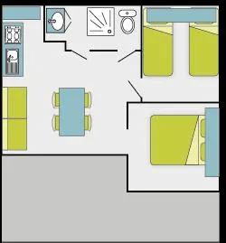 Chalet 2Ch (Sans Tv) | Standard - 24M² - Terrasse Couverte