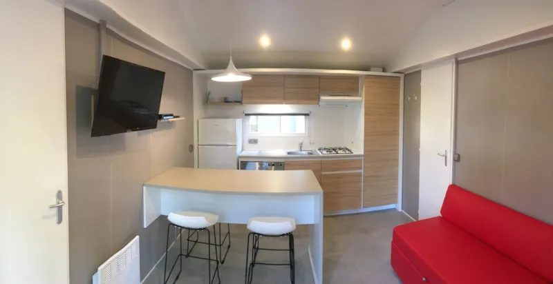 Mobil-Home Premium+ 2Ch 2 Sdb | Premium-33M²-Clim-Tv-Lv-Spa-Draps-Wifi Gratuit-Terrasse Couverte