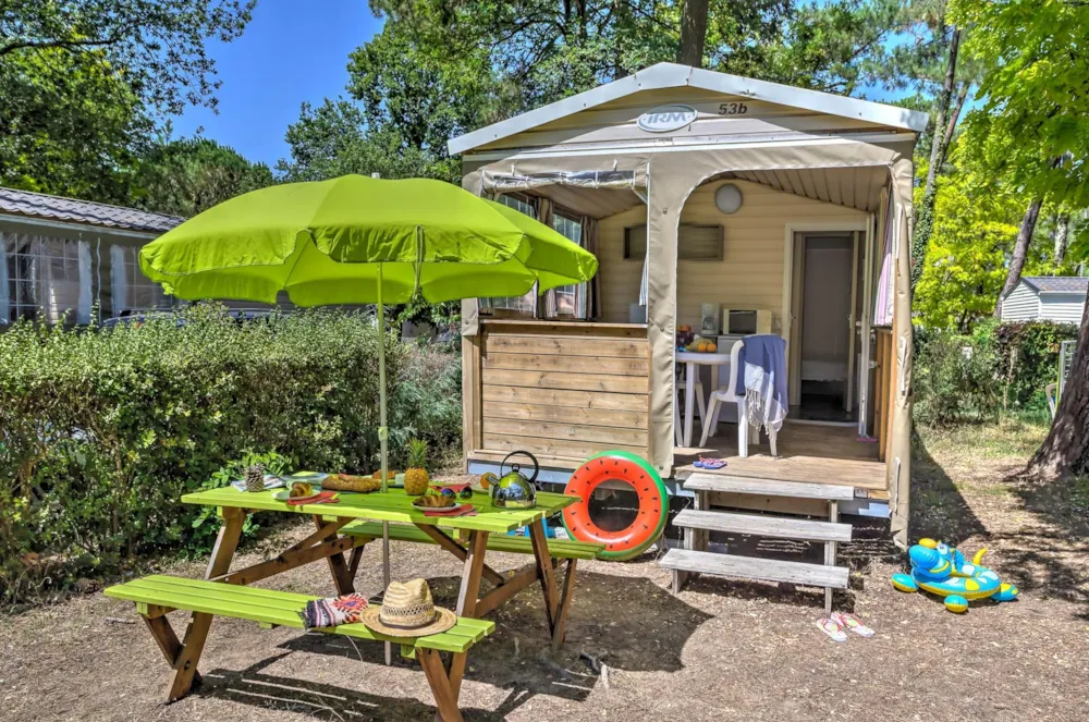 Accommodation - Cabin Nature 2Bd - Without Sanitary Facilities | Glamping - 19M² Covered Terrace - Without Tv - Flower Camping Les Biches