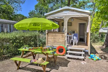 Mietunterkunft - Cabane Nature 2Sz - Ohne Sanitäranlagen | Insolite - 19M² Überdachte Terrasse - Ohne Tv - Flower Camping Les Biches