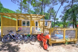 Mietunterkunft - Mobilheim Family 2Sz | Premium - 28M²- Xxl Terrasse Überdacht - Tv - Geschirrspüler - Plancha - Flower Camping Les Biches