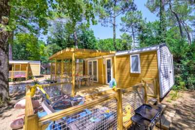 Mobil-home Family 2ch | PREMIUM-28m²-A/C-TV-DW-Plancha-Free wifi-XXL covered Terrace-Roselune