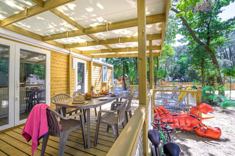 Mobil-Home Family 2Ch | Premium-28M²-Clim-Tv-Lv-Plancha-Wifi Gratuit-Terrasse Xxl Couverte