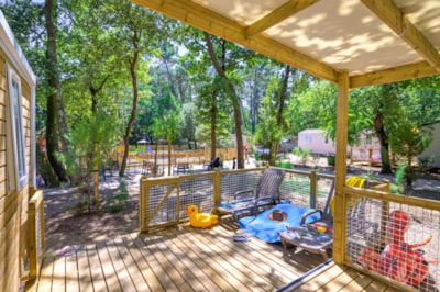 Mobil-home Family 2ch | PREMIUM-28m²-A/C-TV-DW-Plancha-Free wifi-XXL covered Terrace-Roselune