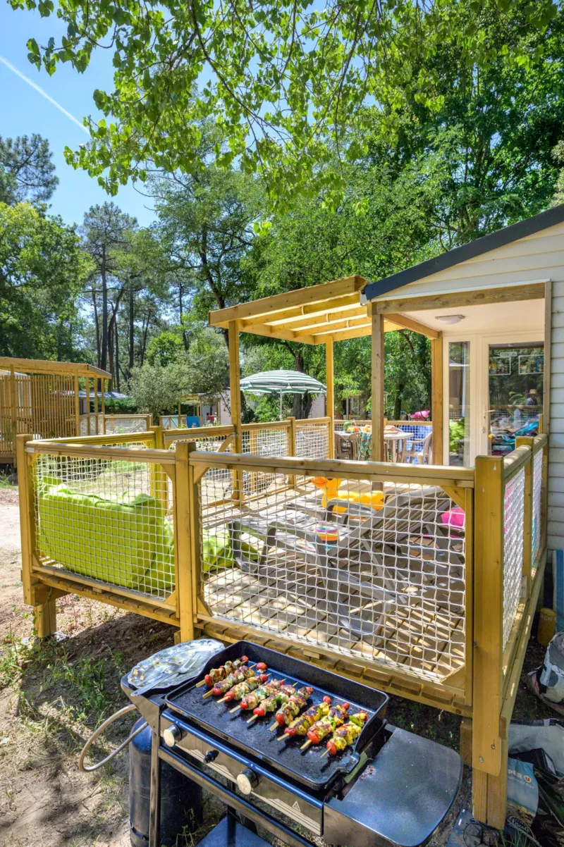 Mobil-Home Family 3Ch | Premium-30M²-Clim-Tv-Lv-Plancha-Wifi Gratuit-Terrasse Xxl Couverte