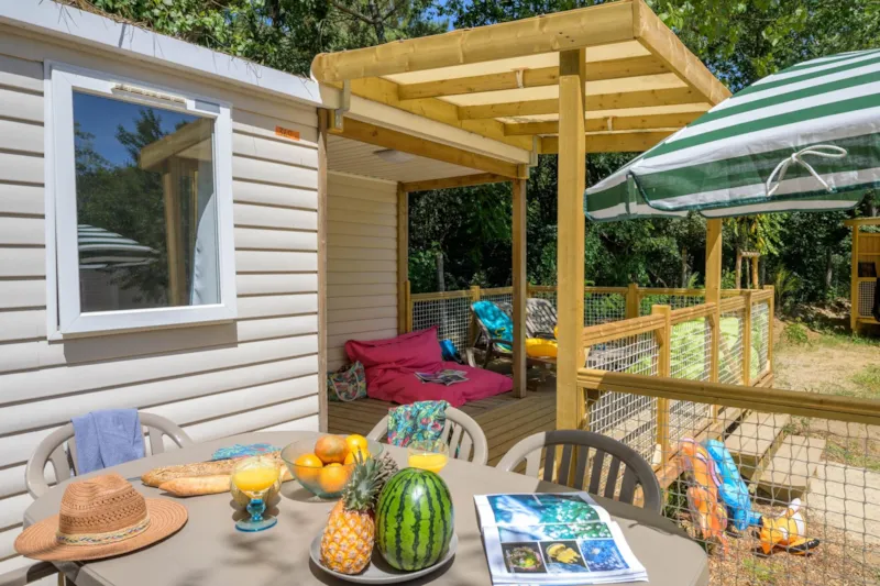 Mobil-Home Family 3Ch | Premium-30M²-Clim-Tv-Lv-Plancha-Wifi Gratuit-Terrasse Xxl Couverte