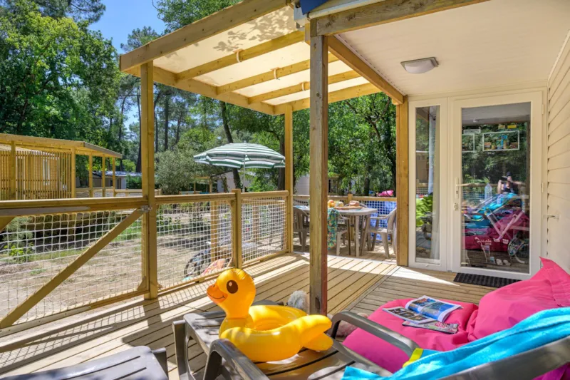 Mobil-Home Family 3Ch | Premium-30M²-Clim-Tv-Lv-Plancha-Wifi Gratuit-Terrasse Xxl Couverte