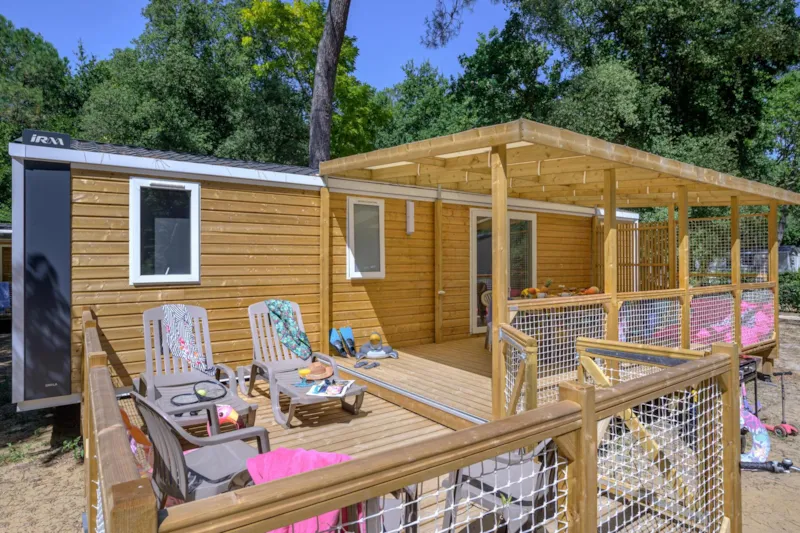 Mobil-Home Family 4Ch | Premium - 38M²-Clim-Tv-Lv-Plancha-Wifi Gratuit-Terrasse Xxl Couverte