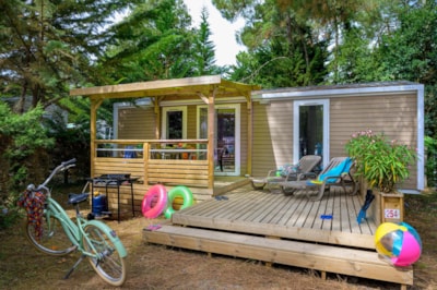 Mobile home Premium+ 2bd 2 BATHR | PREMIUM-33m²-A/C-TV-DW-SPA-Linens-Free Wifi-covered Terrace