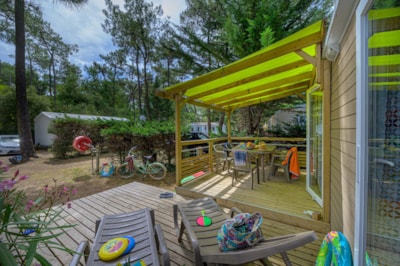 Mobile home Premium+ 2bd 2 BATHR | PREMIUM-33m²-A/C-TV-DW-SPA-Linens-Free Wifi-covered Terrace