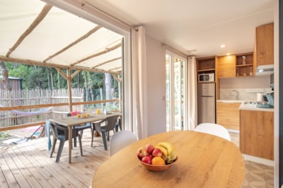 Mobile Home Garden 2bd | PREMIUM-31m²-A/C-TV-DW-Plancha-Bath-Free wifi-covered Terrace