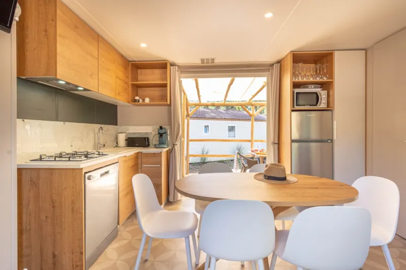 Mobil-Home Garden 3Ch | Premium-33M²-Clim-Tv-Lv-Plancha-Baignoire-Wifi Gratuit-Terrasse Couverte