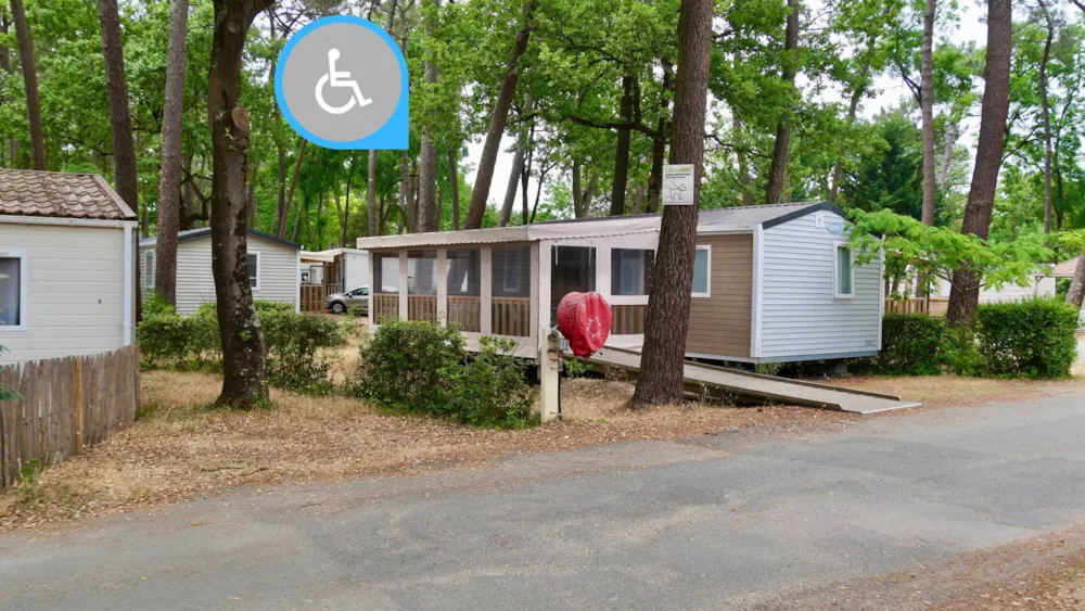 Location - Mobil-Home Life 2Ch | Premium - 32M²- Pmr - Terrasse Couverte - Tv - Lv - Plancha - Wifi Gratuit - Flower Camping Les Biches