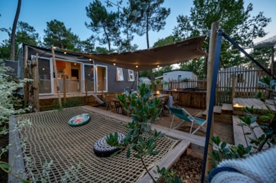 Mobile-home Tribu 5bd | PREMIUM 56m²-A/C-2 bathrooms-TV-DW-Plancha -Free Wifi-sheltered Terrace