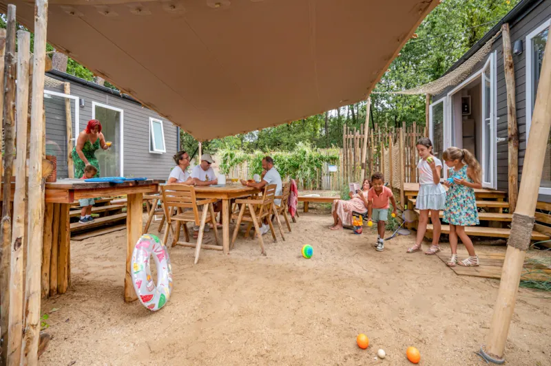 Mobil-Home Tribu 5Ch |  Premium 56M²-Clim-2Sdb-Tv-Lv-Plancha-Wifi Gratuit-Terrasse Couverte