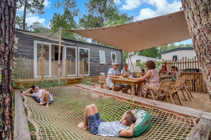 Mobil-Home Tribu 5Ch |  Premium 56M²-Clim-2Sdb-Tv-Lv-Plancha-Wifi Gratuit-Terrasse Couverte