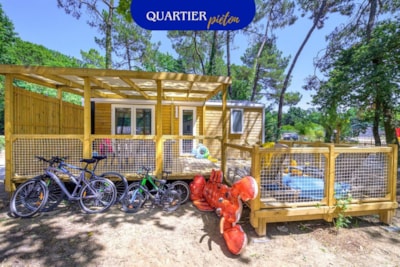 Mobil-home Family 2ch | PREMIUM-28m²-A/C-TV-DW-Plancha-Free wifi-XXL covered Terrace-Roselune