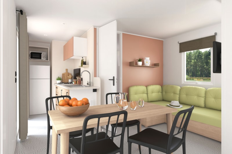 Mobil-home Confort TV PLUS 3ch | CONFORT - 30m² - terrasse couverte - TV - plancha 6 Pers.