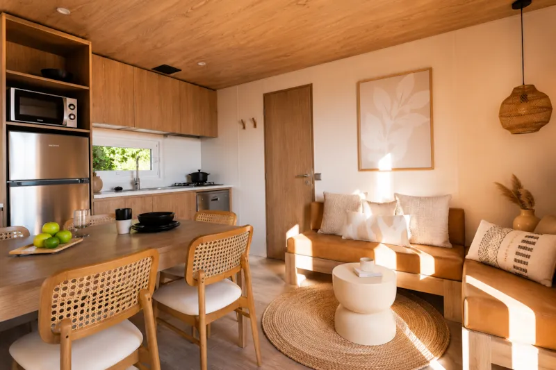 Mobil-Home Cocoon 2Ch 2 Sdb | Premium+ -33M²- Spa-Clim-Tv-Lv-Plancha-Terrasse Couv.-Pack Travel 7J