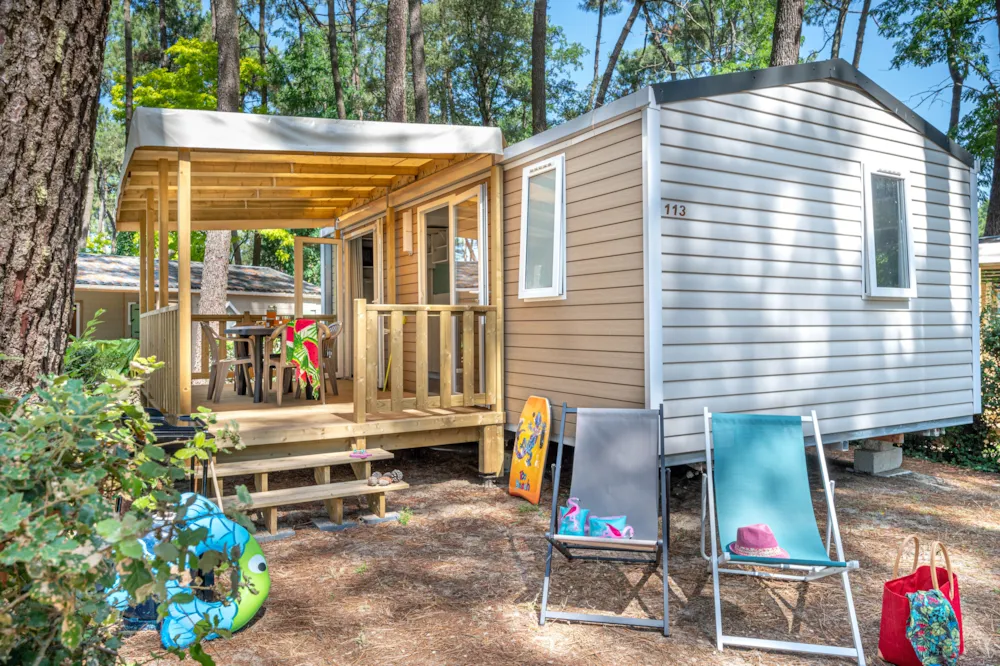 Location - Mobil-Home Confort Clim 2Ch | Confort Clim - 26M² - Clim - Tv - Plancha - Terrasse Couverte - Flower Camping Au Bois Des Biches