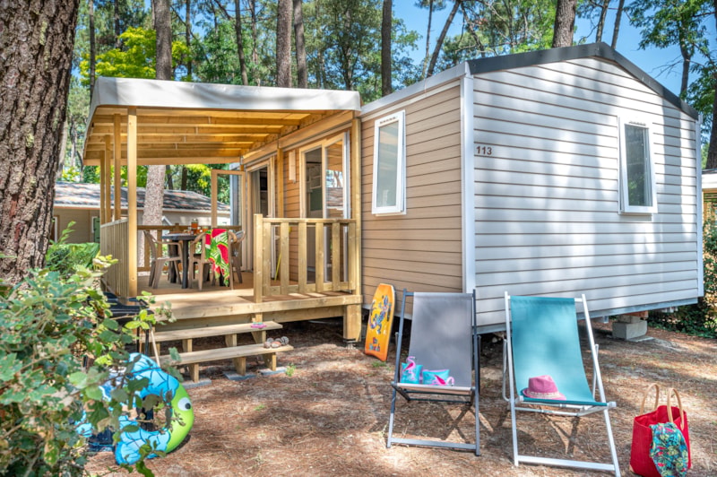 Comfort Air-Conditioned 2-Bedroom Mobile Home | COMFORT AIR-CONDITIONED - 26 m² - Air conditioning - TV - griddle - covered patio 4 Ppl.